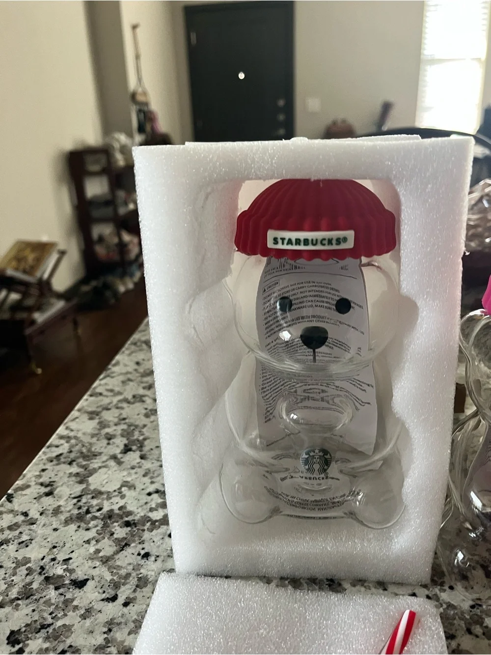 Starbucks Pink & Red Bear-Shaped Reusable Drink Bottles - Set of 2